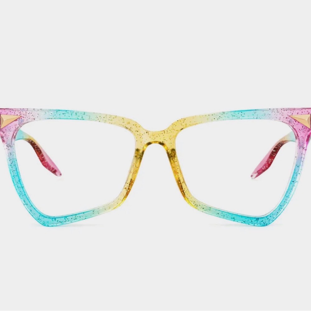 Multicolor Glitter Cat-Eye Reading Glasses - Women
